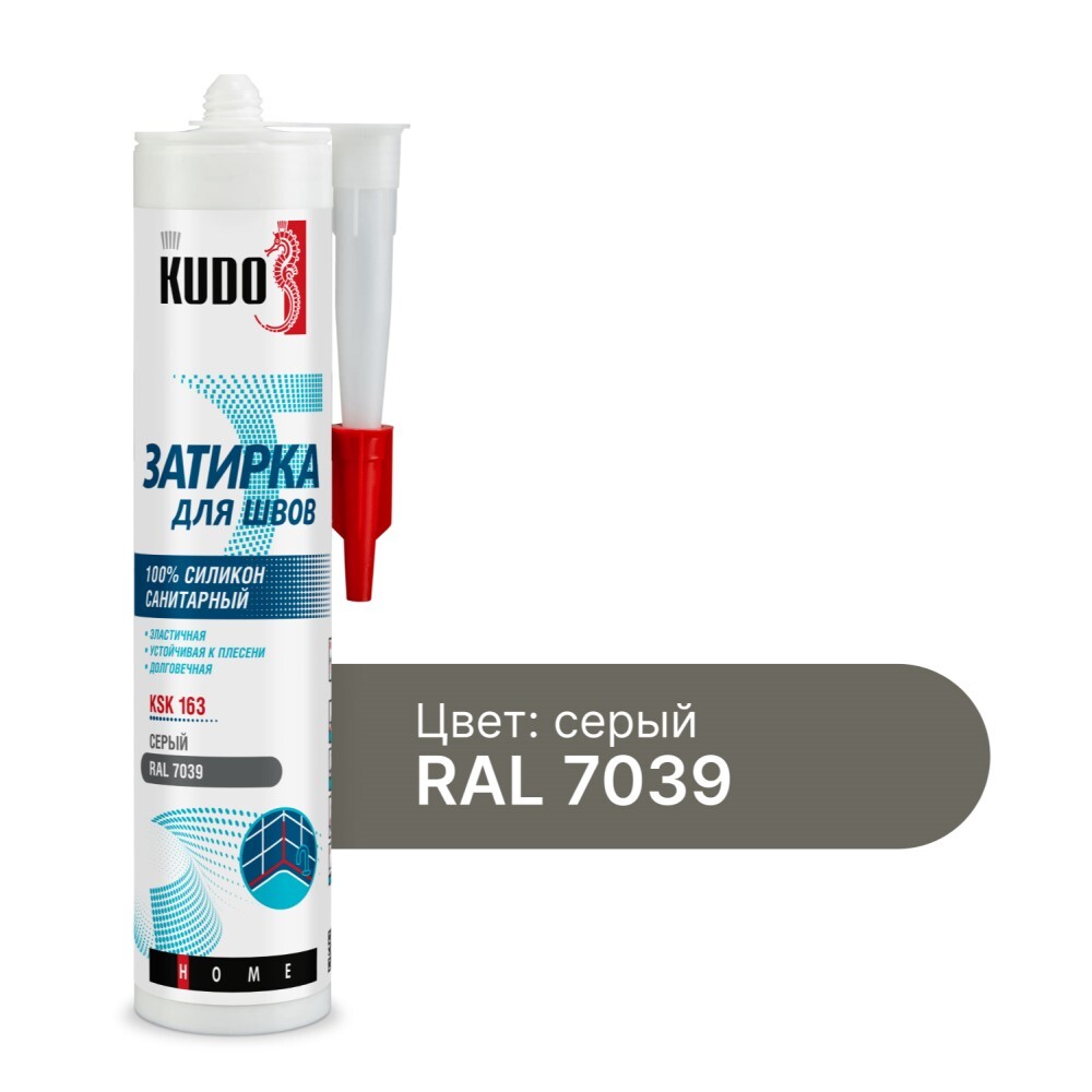 original-29111.jpg Герметик силиконовый затирка Kudo Home серый RAL 7039 280 мл — изображение 1