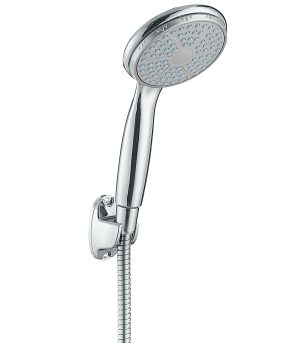 Лейка для душа Union d100 мм 1 режим со шлангом 1500 мм с держателем пластик хром (MW036)