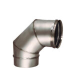 Отвод 90° х d115 мм на расширителе зеркальный без изоляции AISI 304