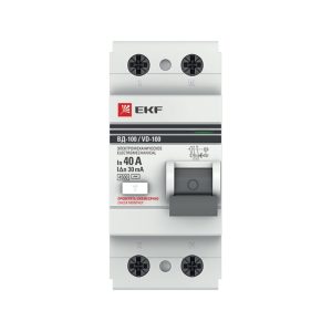 УЗО EKF PROxima ВД-100 40А 2P тип AC 30 мА 4,5 кА (elcb-2-40-30-em-pro)