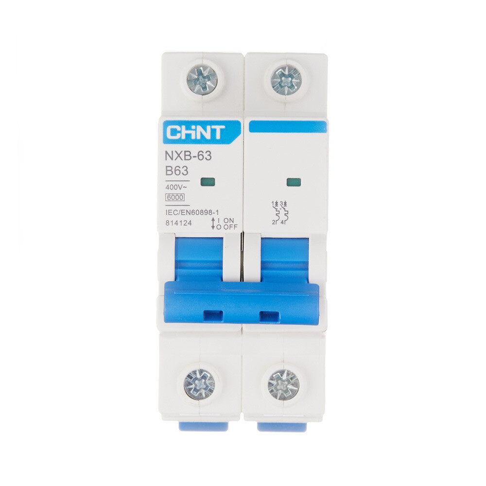 original-30079.jpg Автоматический выключатель модульный Chint NXB-63 2P 63А тип B 6 кА 400 В (814124) — изображение 1