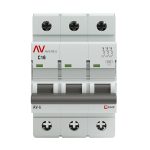 Автоматический выключатель модульный EKF Averes AV-6 3Р 16А тип C 6 кА 400 В (mcb6-3-16C-av)