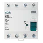 УЗО Dekraft УЗО-03 25А 3P+N тип AC 300 мА 6 кА компактное (14249DEK)
