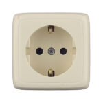 Розетка Hegel Alfa накладная слоновая кость с изолирующей пластиной (РА16-113-01)