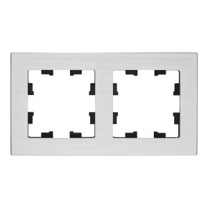 Рамка Systeme Electric AtlasDesign Nature двухместная серебро (ATN312102)