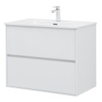 Тумба под раковину Lavelly Cube 80 см подвесная белый глянец (00316626)