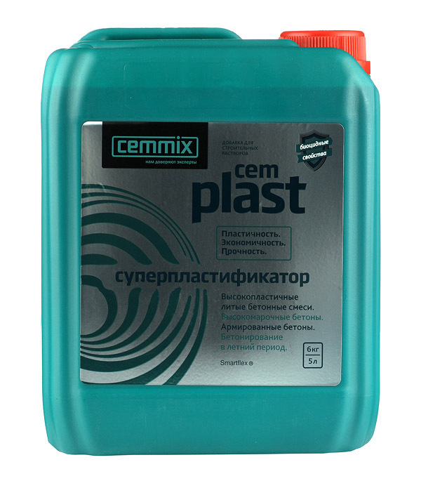 original-31432.jpg Добавка суперпластификатор для бетонов и растворов CemMix CemPlast 5 л — изображение 1