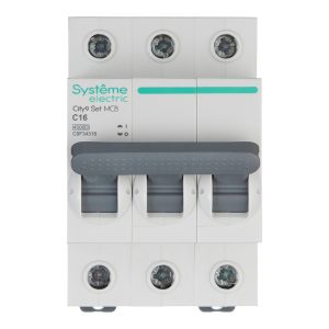 Автоматический выключатель модульный Systeme Electric City9 Set 3P 16А тип C 4,5 кА 230 В (C9F34316)