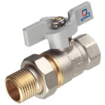 Кран шаровой латунный СТМ 1/2 ВР(г) х 1/2 НР(ш) бабочка с полусгоном прямой