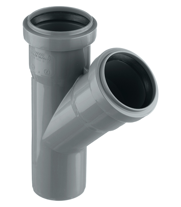 original-31547.jpg Тройник Ostendorf HTEA d50 мм 45° пластиковый для внутренней канализации (112200) — изображение 1