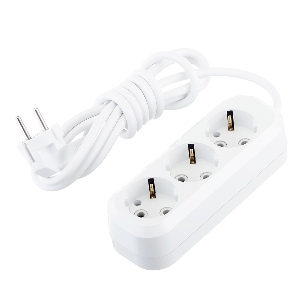 original-31730.jpg Удлинитель Makel 3 розетки 2 м ПВС 3х1 кв.мм 16 А 2,2 кВт белый (MGP132) — изображение 1