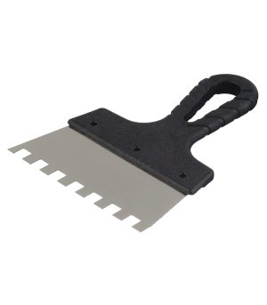 Шпатель зубчатый 150х10 мм с пластиковой ручкой (131149)