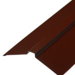 Конек для металлочерепицы 115х30х115 мм 2 м плоский с пазом коричневый RAL 8017
