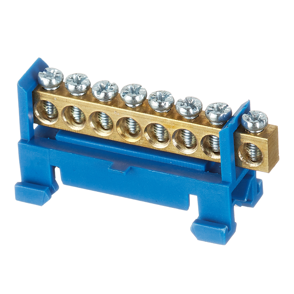 original-33215.jpg Шина нулевая изолятор Стойка на DIN-рейку EKF PROxima 6х9 мм 8 отверстий синяя (sn0-63-8-sb-r) — изображение 1