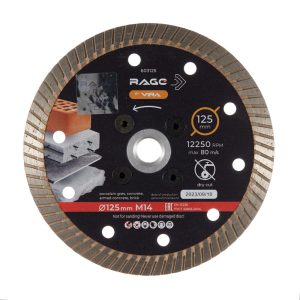 Диск алмазный по бетону Rage by Vira 125х22,2х1,8 мм турбо с фланцем М14 сухой рез (603125)
