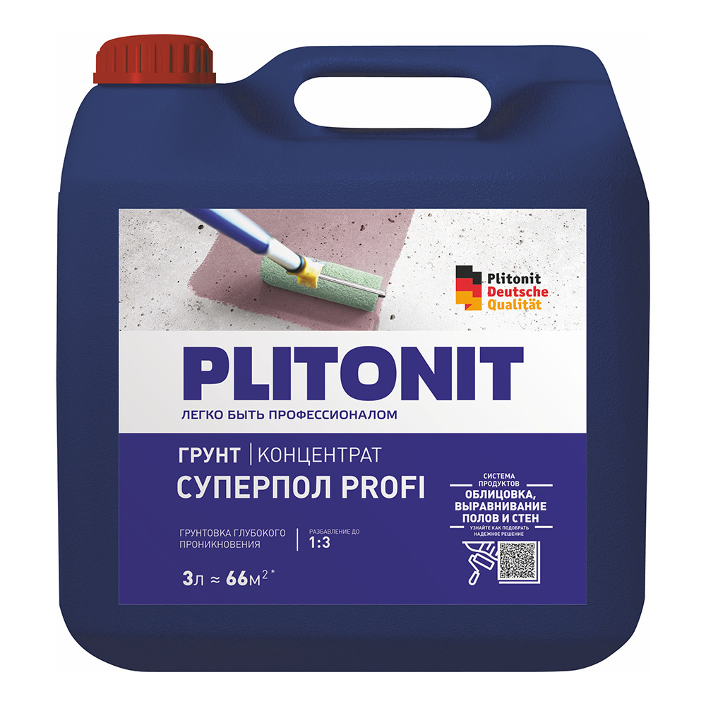 original-33741.jpg Грунт Plitonit СуперПол Profi глубокого проникновения 3 л концентрат 1:3 — изображение 1