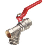 Кран шаровой латунный Valtec 1/2 ВР(г) х 1/2 ВР(г) ручка с фильтром прямой (VT.292.N.04)