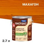 Антисептик Текс Bioteks 2-в-1 декоративный для дерева махагон 2,7 л