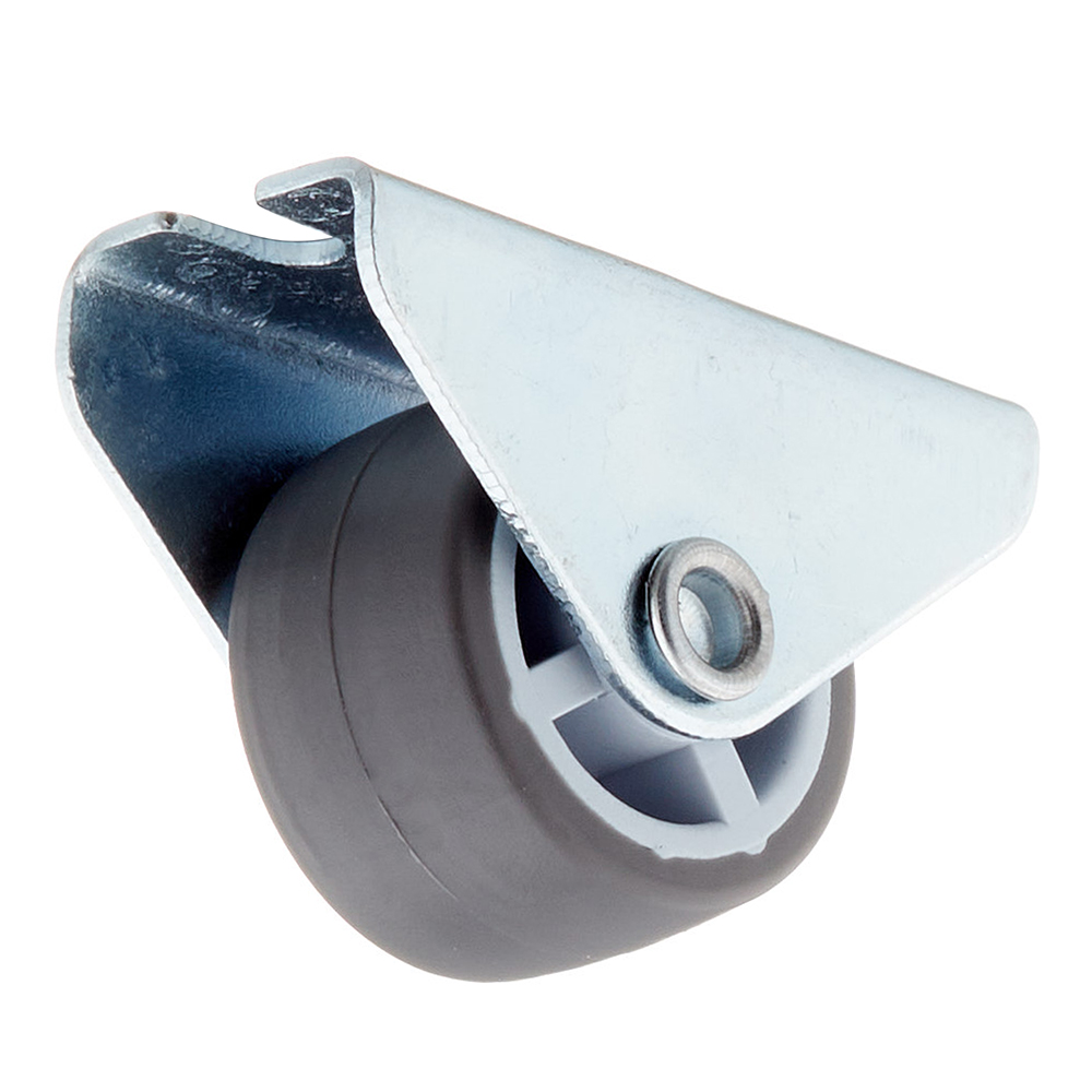 original-34165.jpg Опора колесная неповоротная пластик/резина на площадке 25 мм серая (1 шт.) — изображение 1