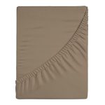 Простыня на резинке 160х200х25 см перкаль коричневая Василиса Idea