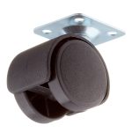 Ролик двойной на площадке d30 мм (черный/черный)