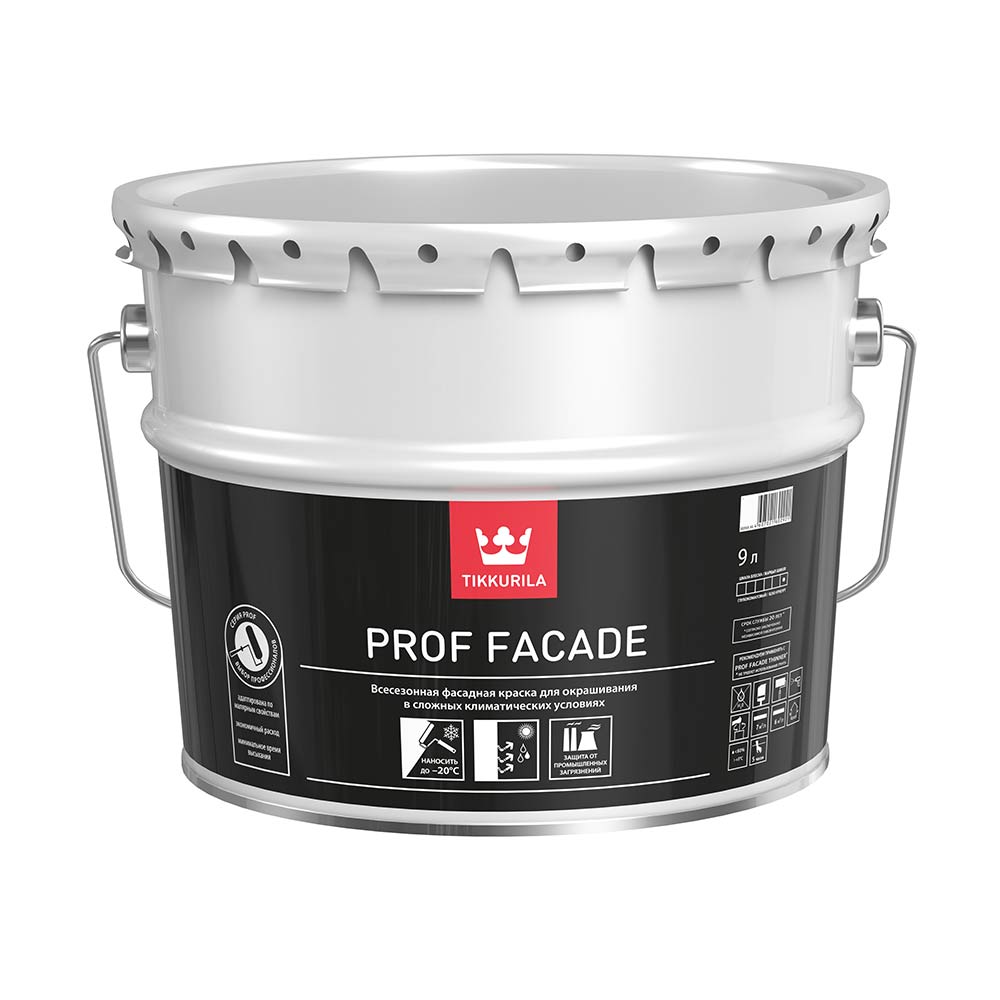 original-34939.jpg Краска фасадная Tikkurila/Tikkivala Prof Facade всесезонная органоразбавляемая база КС бесцветная 9 л — изображение 1