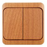 Выключатель Systeme Electric Этюд двухклавишный накладной бук с подсветкой (BA10-006T)