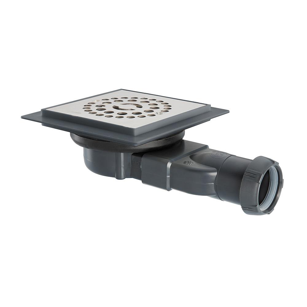 original-35565.jpg Трап душевой горизонтальный Wirquin Venisio Compact с сухим затвором 115х115 мм d90 мм решетка из нержавеющей стали (30723462) — изображение 1