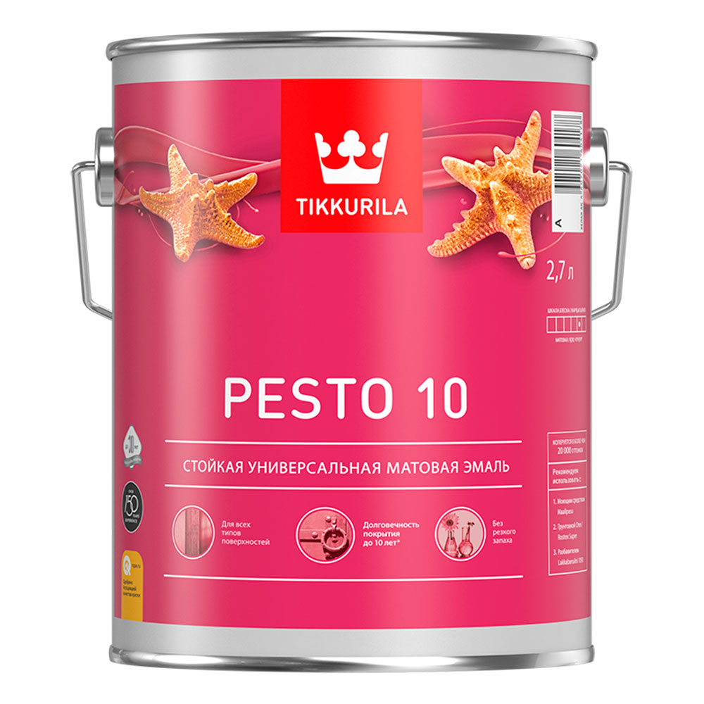 original-35650.jpg Эмаль алкидная Tikkurila/Tikkivala Pesto 10 база С матовая 2,7 л — изображение 1