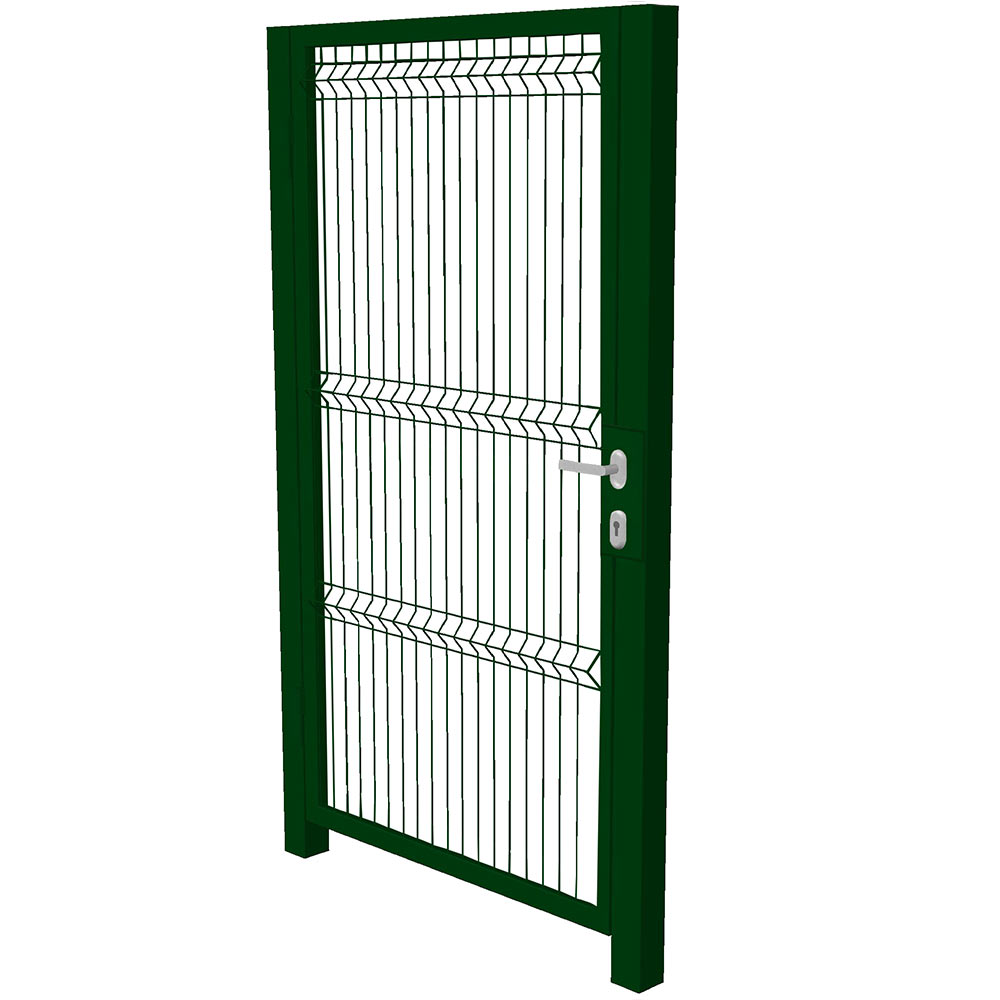 original-35655.jpg Калитка распашная с панелью 3D и столбами 1х2 м зеленая RAL 6005 — изображение 1