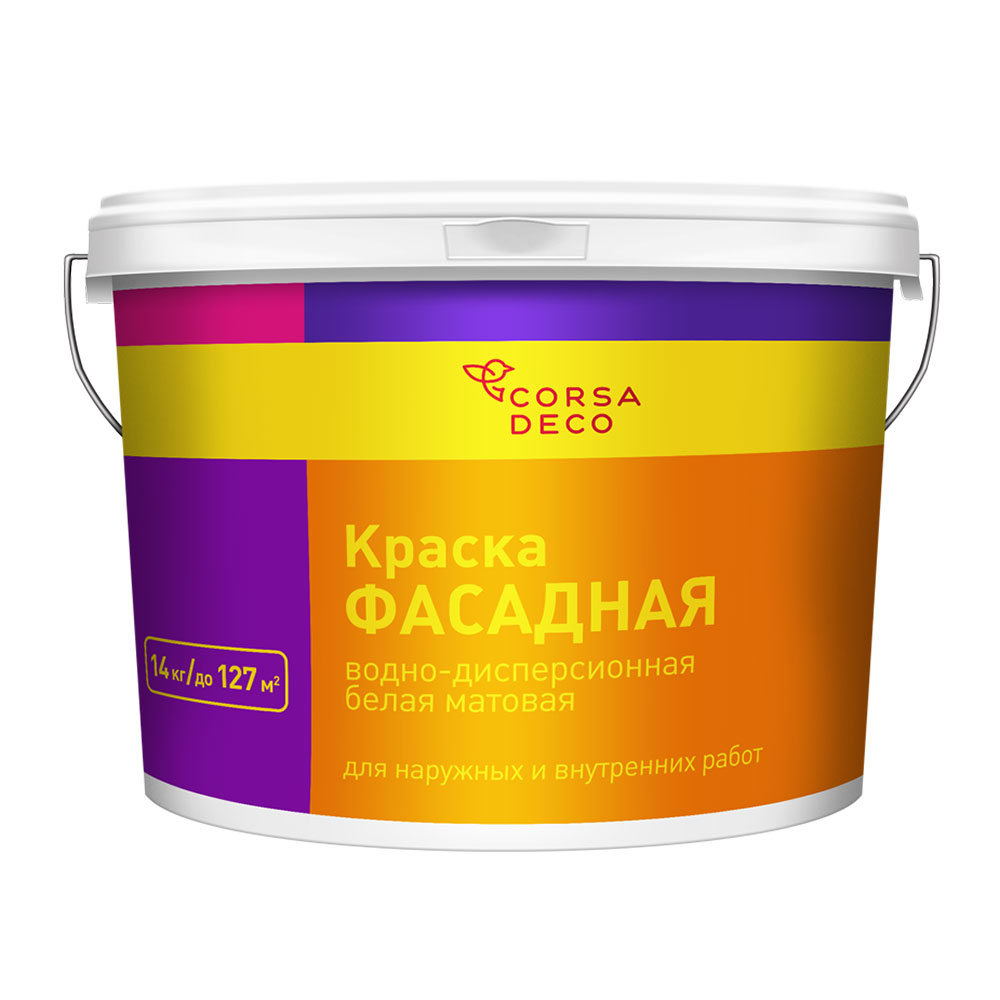 original-35682.jpg Краска фасадная Corsa Deco акриловая белая 14 кг — изображение 1