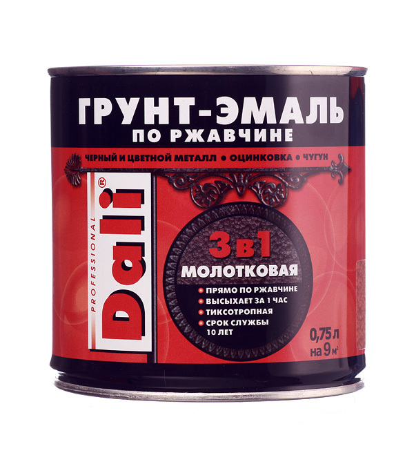 original-35752.jpg Грунт-эмаль по ржавчине 3в1 Dali медная молотковая глянцевая 0,75 л — изображение 1