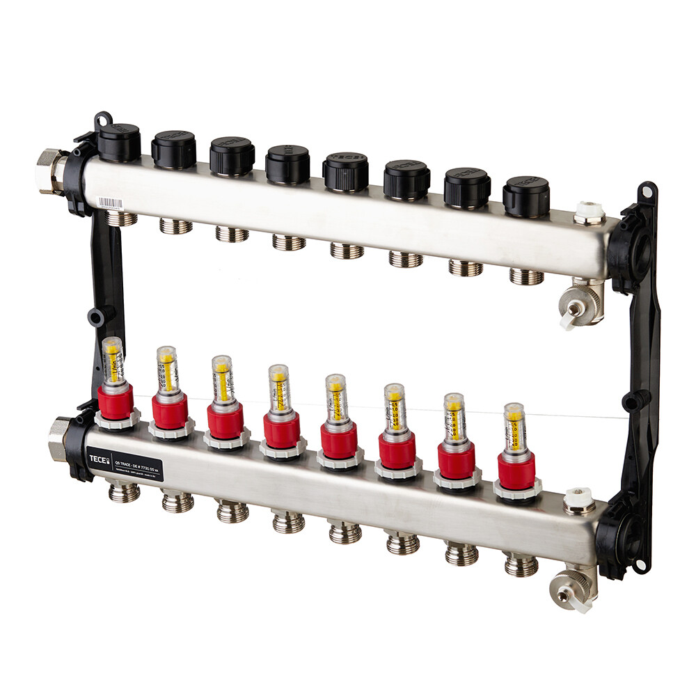 original-36109.jpg Коллектор для теплого пола Tece 1 ВР(г) х 8 выходов 3/4 НР(ш) ЕК х 1 ВР(г) с расходомерами (77310008) — изображение 1