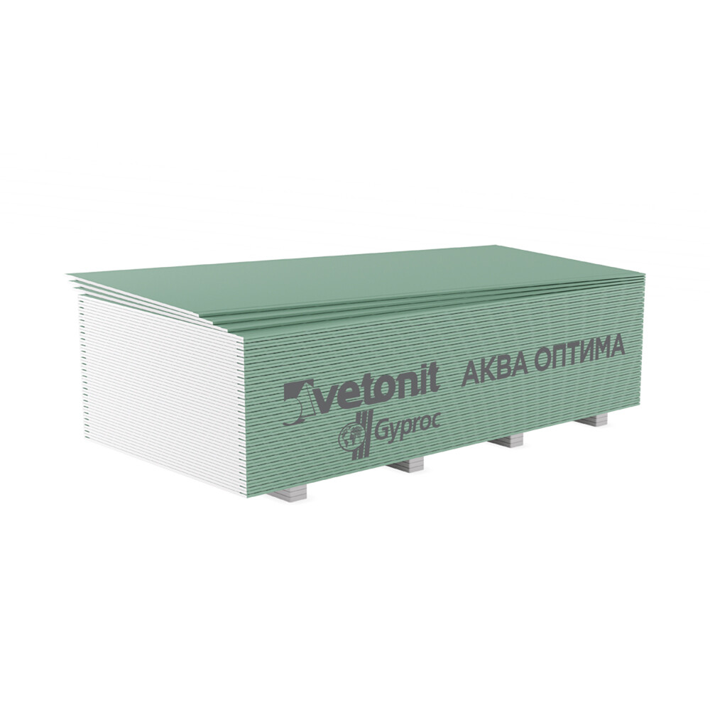 original-36431.jpg Гипсокартон Vetonit (Gyproc) Аква Оптима 2700х1200х12,5 мм влагостойкий — изображение 1