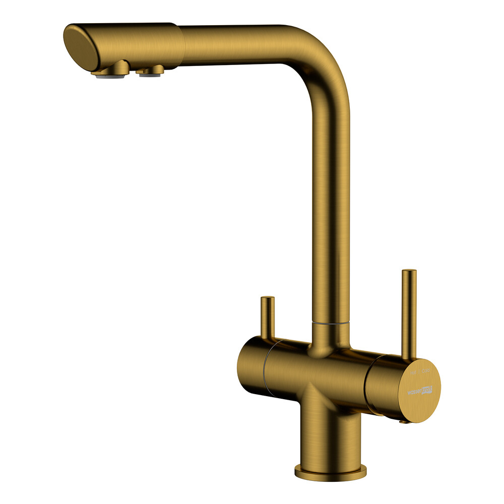 original-3645.jpg Смеситель для кухни WasserKraft золото с поворотным изливом с подключением к фильтру однорычажный (A8387) — изображение 1