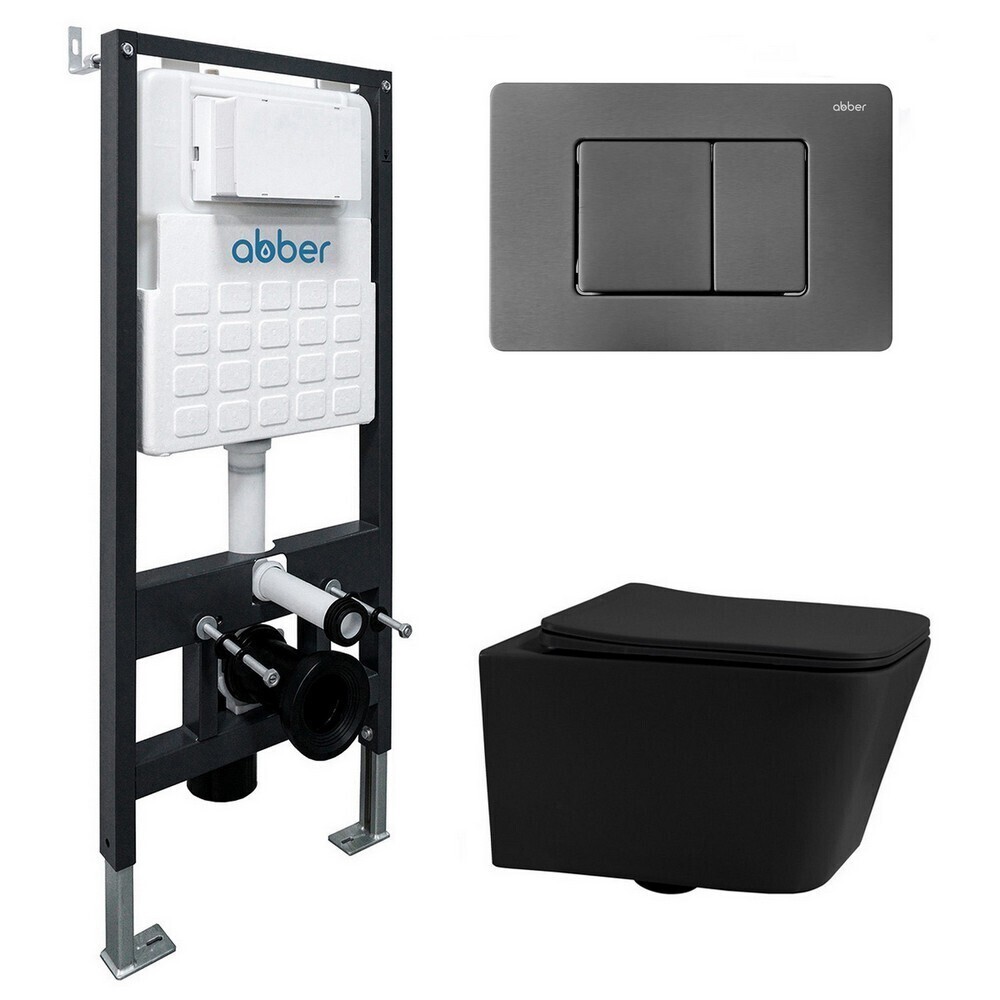 original-36755.jpg Комплект инсталляции Abber с унитазом Rechteck с кнопкой никель и сиденьем микролифт (AC1201MB-AC0105-AC0120NG) — изображение 1