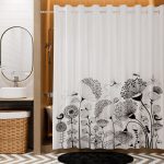 Штора для ванны WasserKraft Dill 2000х2000 мм полиэстер черная/белая (SC-39102)