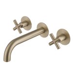 Смеситель для раковины встраиваемый Abber Wasser Kreis золото двухвентильный (AF81121G)