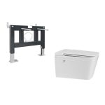 Комплект инсталляции Abber с унитазом Rechteck с кнопкой белой и сиденьем микролифт (AC1202P-AC0101P)