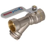 Кран шаровой латунный CTM 1/2 ВР(г) х 1/2 ВР(г) ручка с фильтром прямой (CWFFF012)