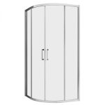 Душевой уголок Abber Schwarzer Diamant хром 90х90х195 см полукруг стекло прозрачное 6 мм (AG01090)