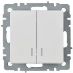 Выключатель IEK Brite ВС10-2-1-БрБ двухклавишный встраиваемый белый с подсветкой (BR-V20-1-10-K01)