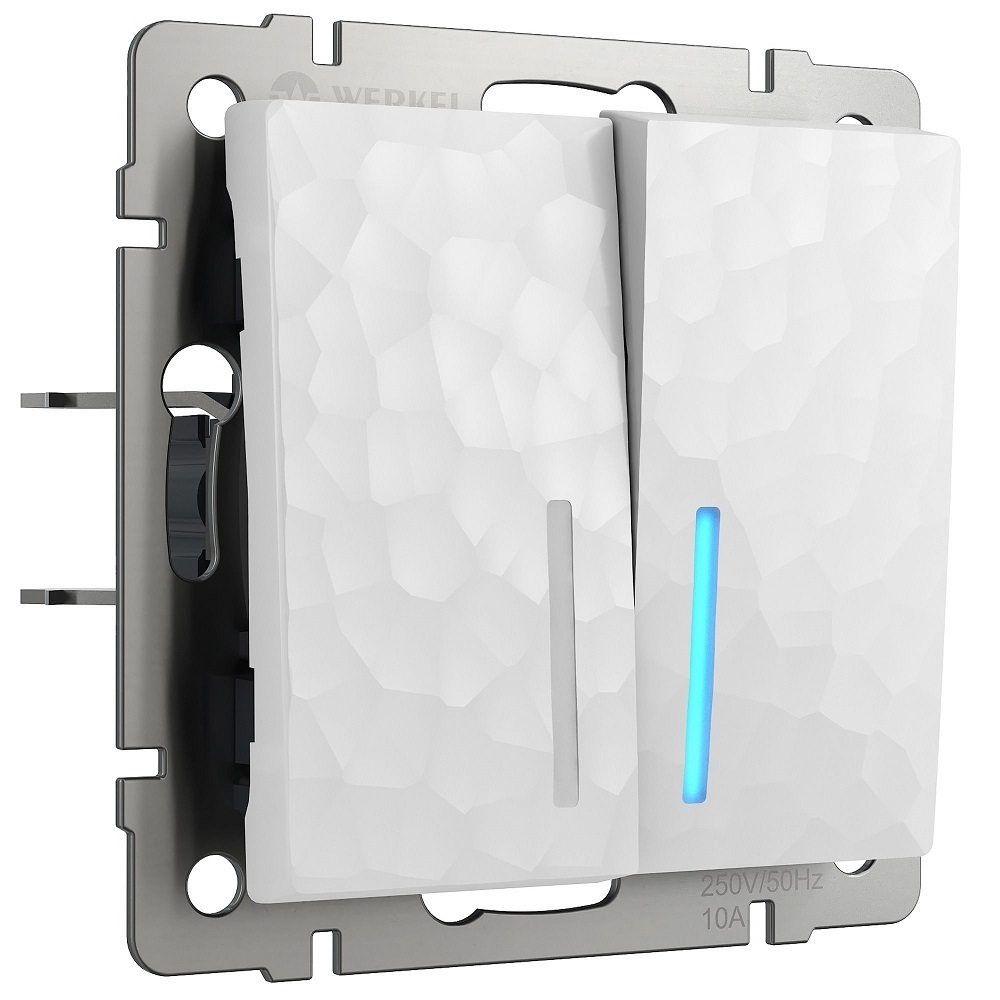 original-4677.jpg Выключатель Werkel двухклавишный встраиваемый белый с подсветкой (a052034) — изображение 1