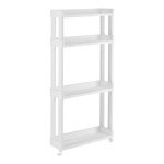 Полка для ванной Violet Vikea четырехъярусная с крючками 395х130х815 мм пластик белая (789406)