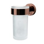 Стакан для ванной WasserKraft Asphe с держателем стекло матовый/металл золото (K-77728)