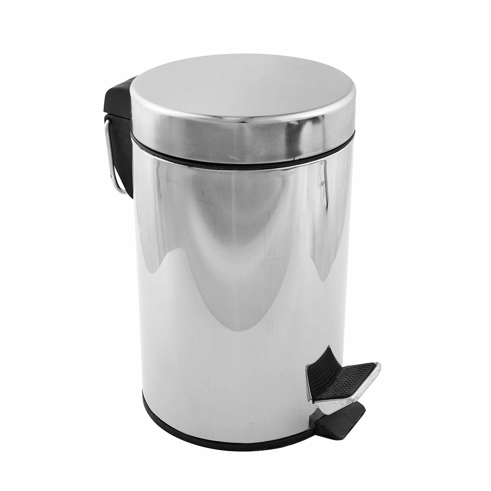 original-5787.jpg Ведро для мусора Fora с крышкой 12 л металл хром с педалью — изображение 1