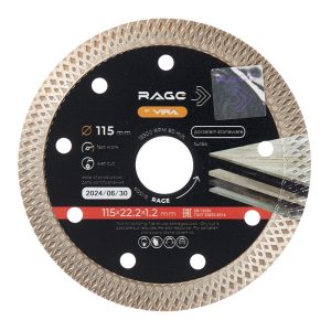 Диск алмазный по керамограниту Rage by Vira 115х22,2х1,2 мм турбо мокрый рез (605115)