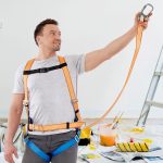 Страховочная система Окапром УС-2аАЖ лента 1,5 м оранжевая/синяя (0204)