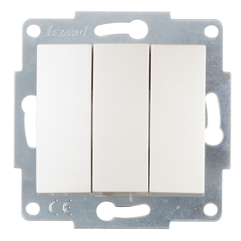 original-7097.jpg Выключатель Lezard Karina трехклавишный встраиваемый жемчужно-белый (707-3088-109) — изображение 1