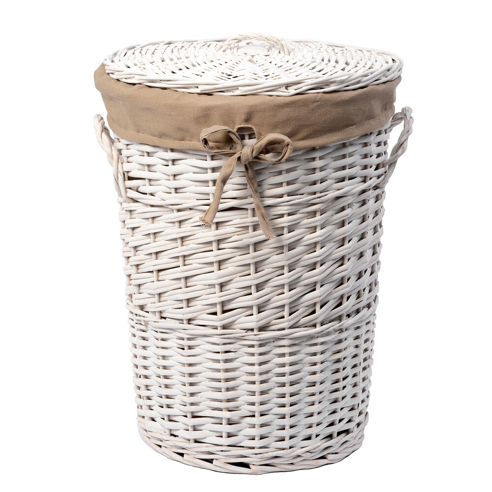 original-7235.jpg Корзина для белья WasserKraft Aller 280х280х400 мм 23,4 л белая (WB-106-S) — изображение 1